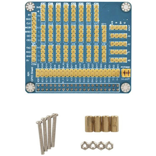 Duinotech Raspberry Pi GPIO Expansion Shield with 4xAD/DA