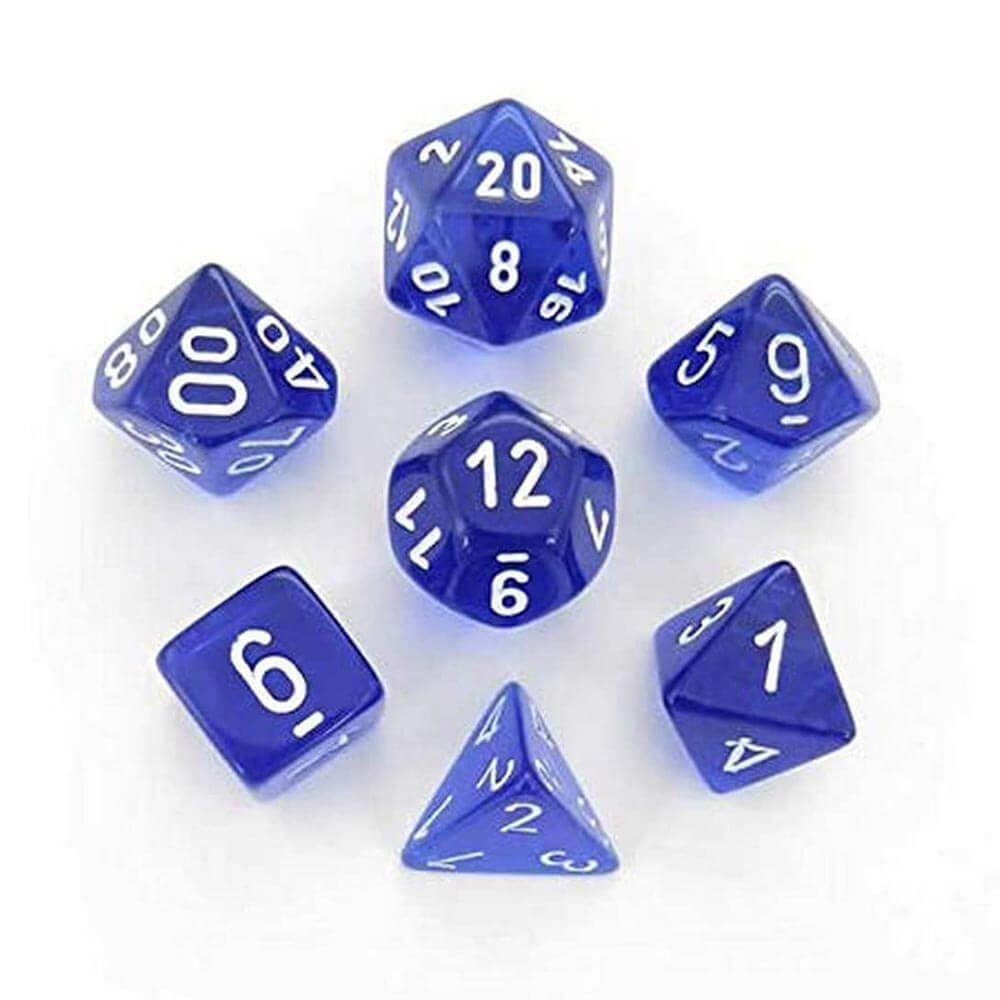 D7 Die Set Dice Translucent Poly (7 terninger)