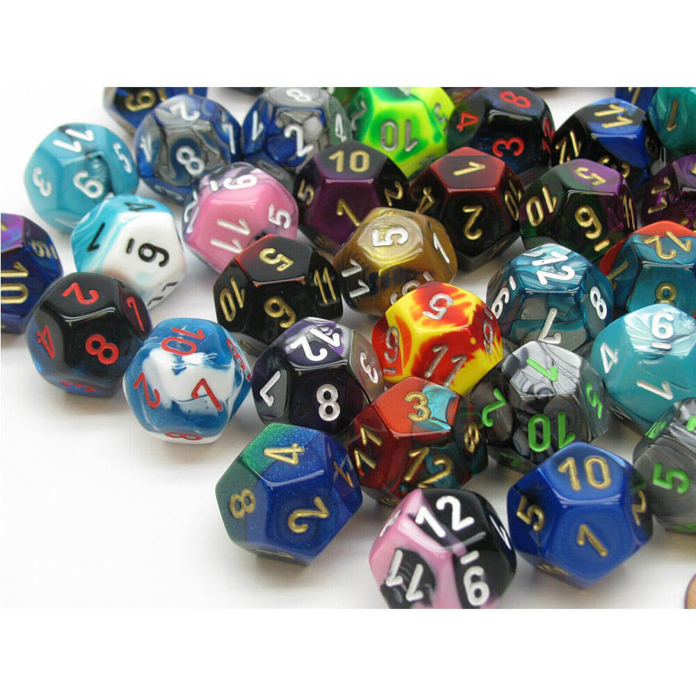 D12 terninger assortert løs polyhedral (50 terninger)