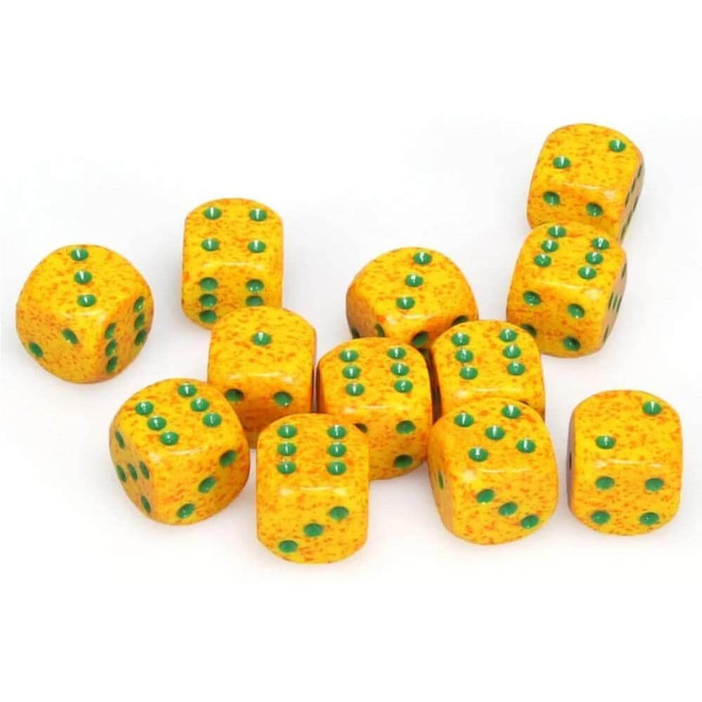 D6 Dice Speckled 16mm (12 Dice)