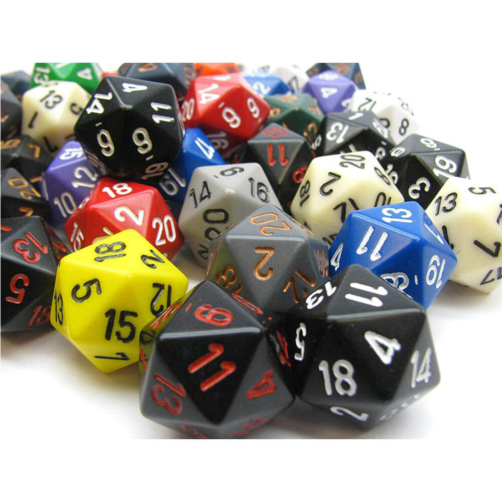 D20 DICE Assorteret Loose Polyhedral (50 terninger)