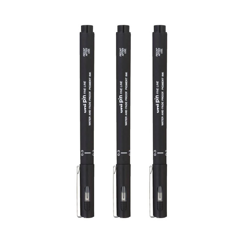 Uni-Ball Pin Fineliner Pen Black（3の財布）