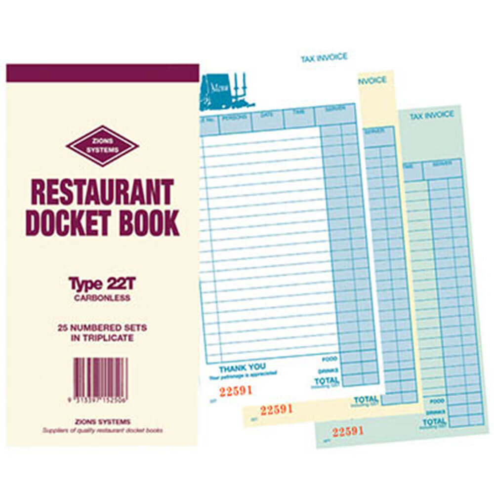 Zions karbonfri triplikatrestaurant Docket Book