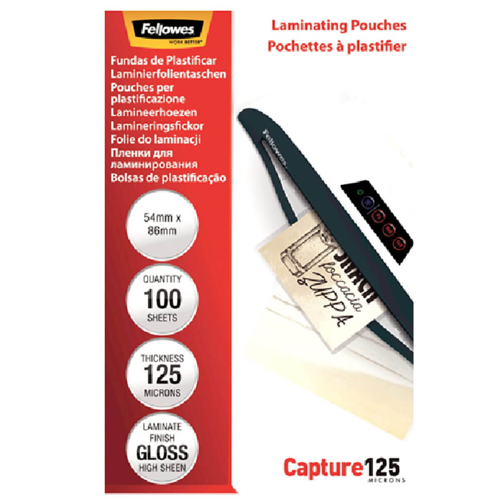 Fellowes laminerende zakjes 100 pk (54x86mm)