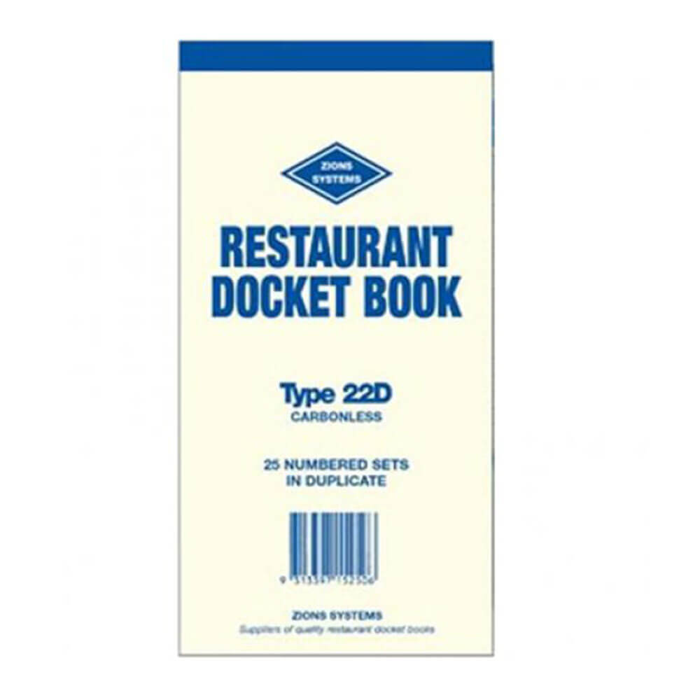 Zions koolstofloos dubbele restaurant Docket Book