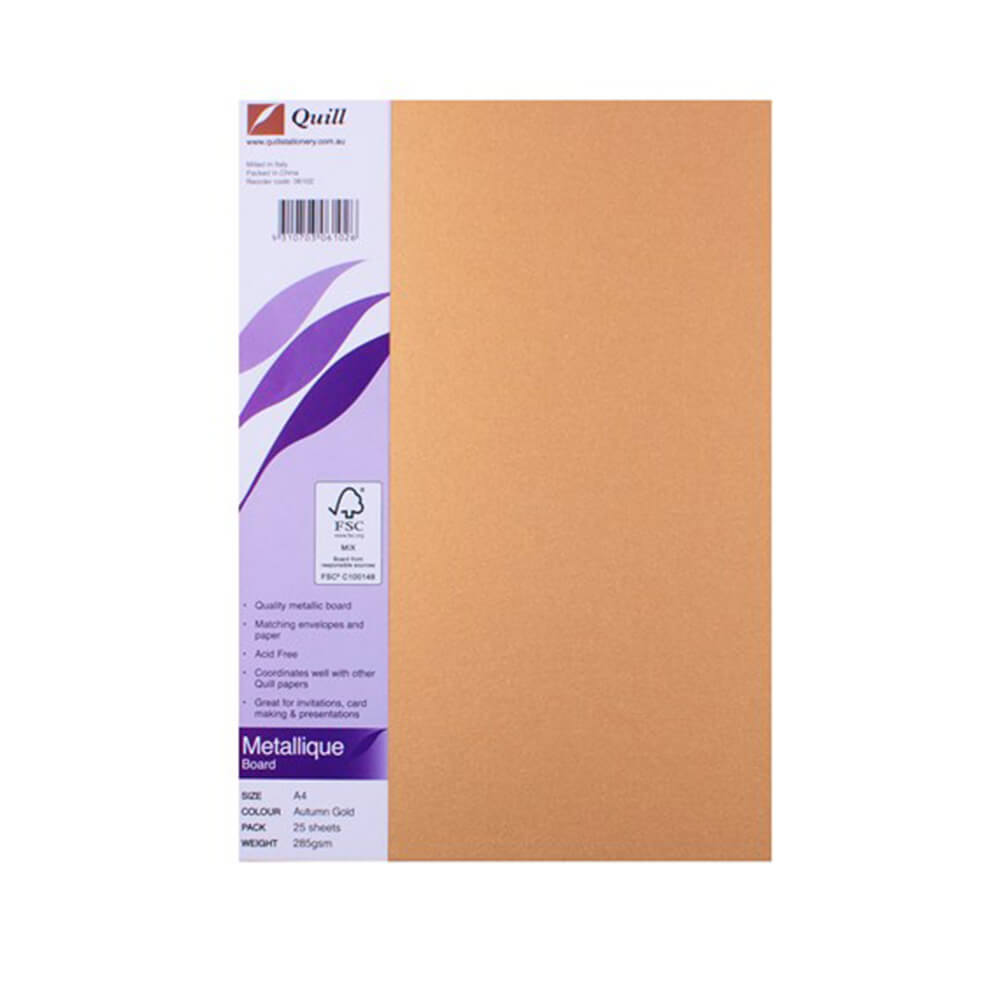 Quill A4 Metallique Board 285GSM (confezione di 25)