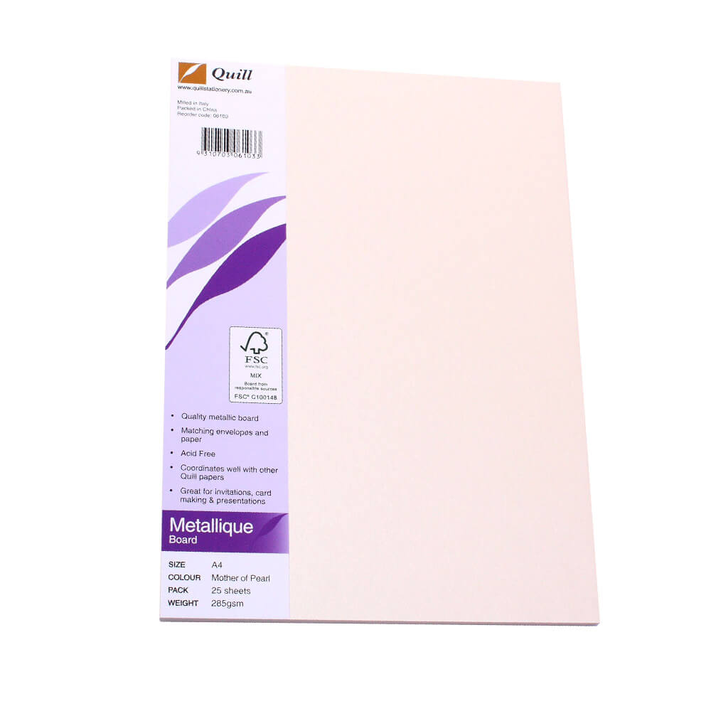 Quill A4 Metallique Board 285GSM (confezione di 25)