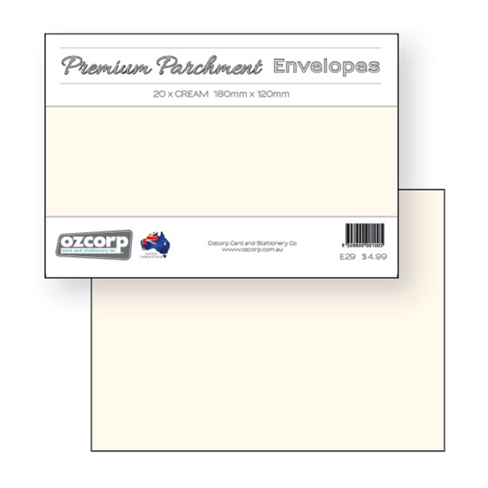 Ozcorp C6 Enveloppe de parchemin premium 20pcs (18x12cm)