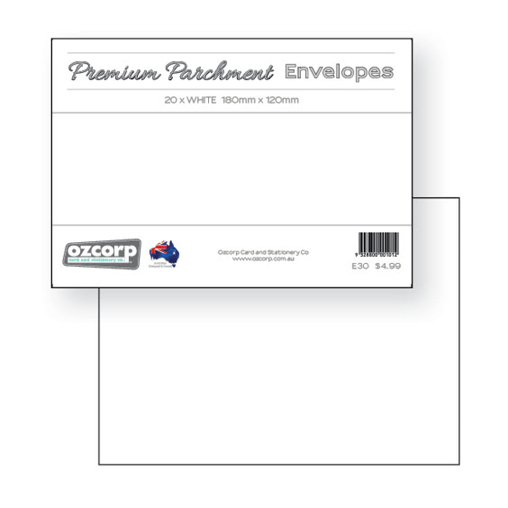 Envelope de pergaminho premium de Ozcorp C6 20pcs (18x12cm)