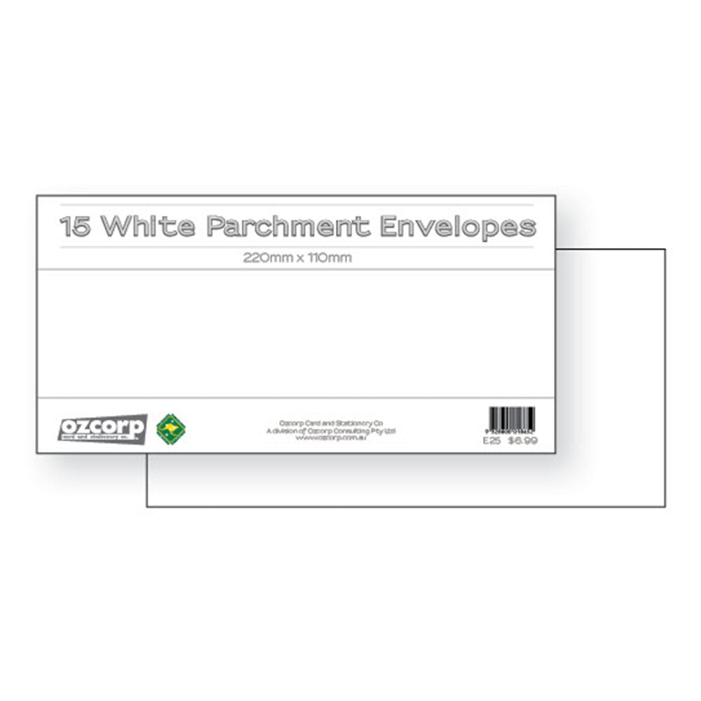 Envelope de pergaminho premium de Ozcorp DL 15pcs (22x11cm)