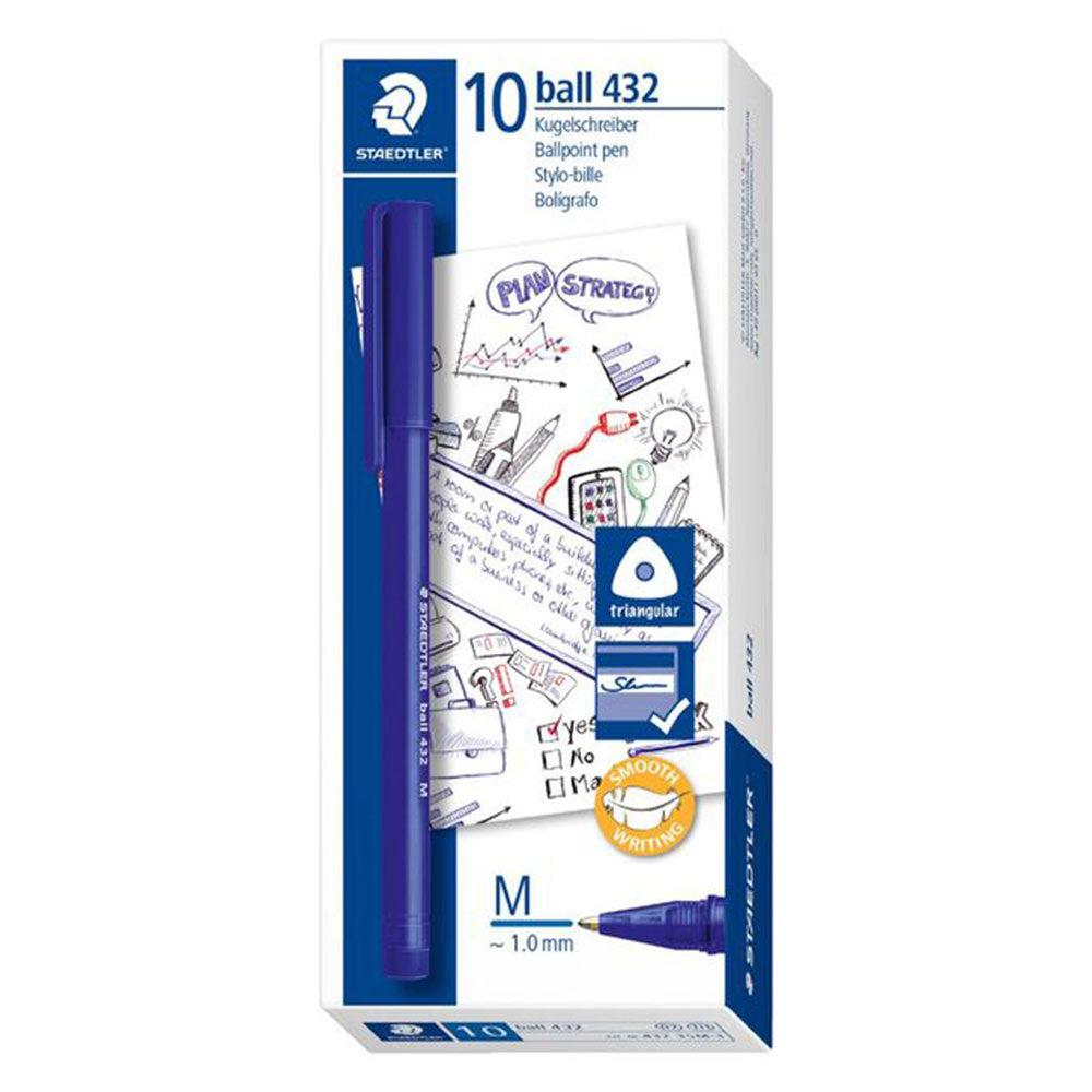 Staedtler Medium Stick Triangular Ballpent Pen 10PCS