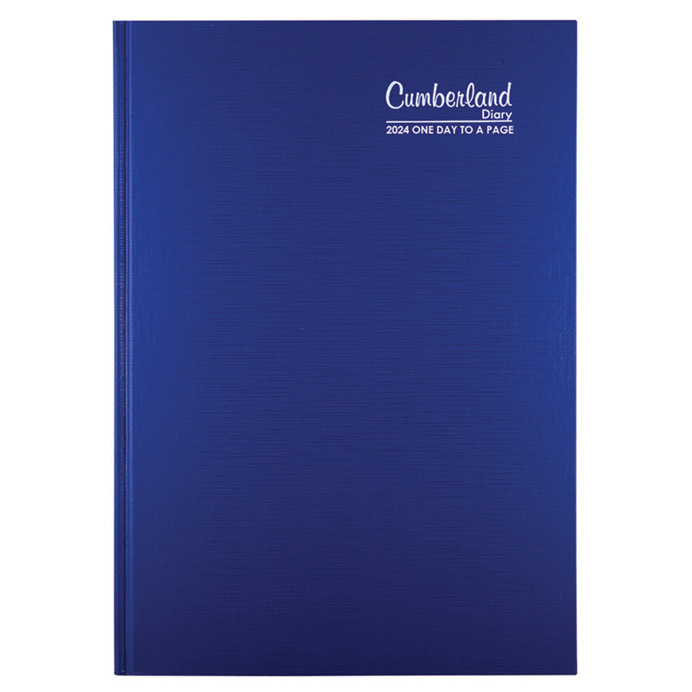 Cumberland Premium Casebound A4 2024 Diary (blå)