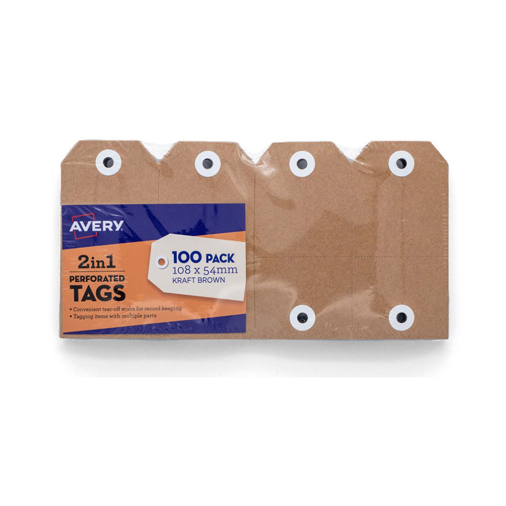 Avery 2-en-1 Kraft Tag (pack de 100)