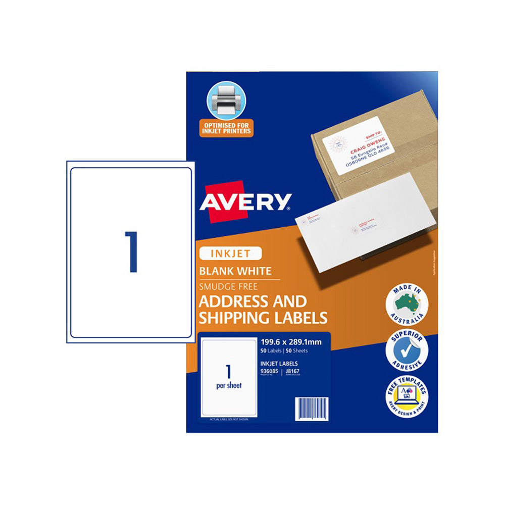 Etykieta Avery dla drukarki Inkjet 50pcs