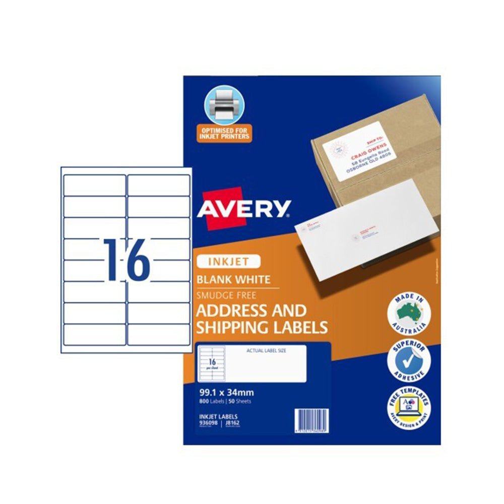 Avery Etiqueta para la impresora de inyección de tinta 50pcs