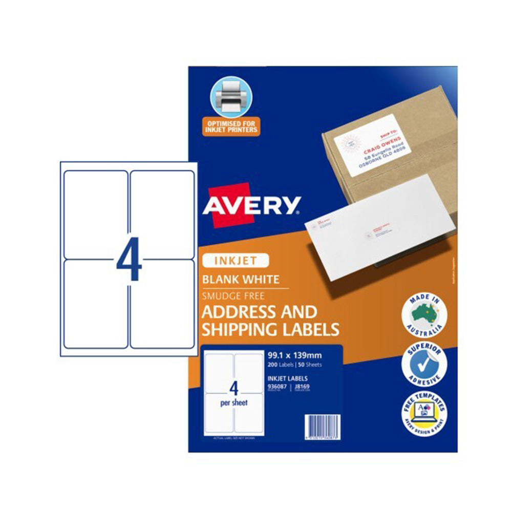 Avery Etiqueta para la impresora de inyección de tinta 50pcs