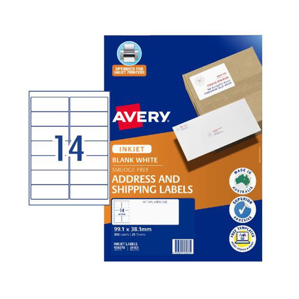 Avery Inkjet Adressetikett (paket med 25)