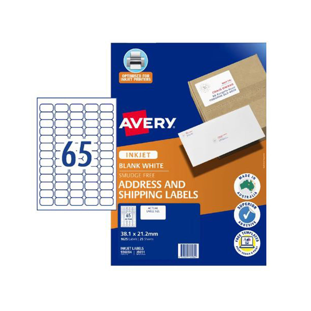 Avery InkJet Adres Etykieta 25pcs