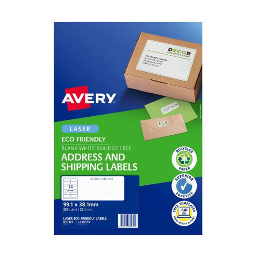 Avery Laser Eco Friendly Shipping Label 20 Stcs