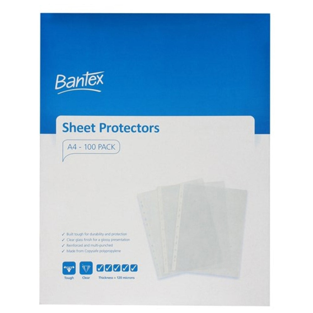 Bantex Heavy Duty 120 Microns A4 Sheet Protector 100pk