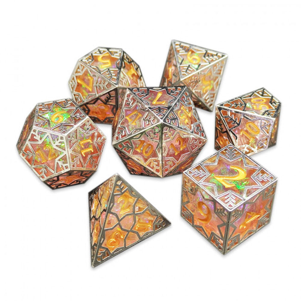 Sharp Gilded Tesseract 7 Dice Set