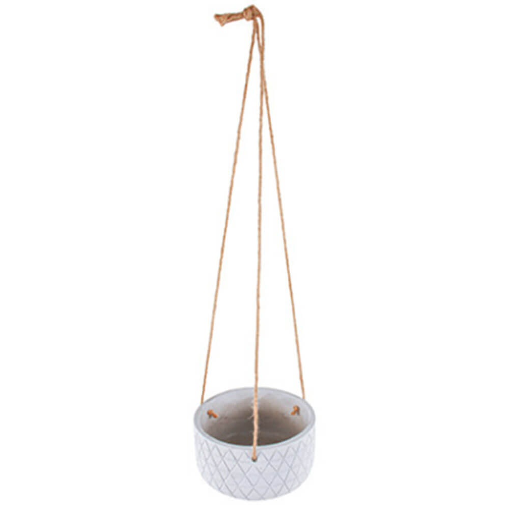 Destiny Hanging Concrete Pot Planter (vit)