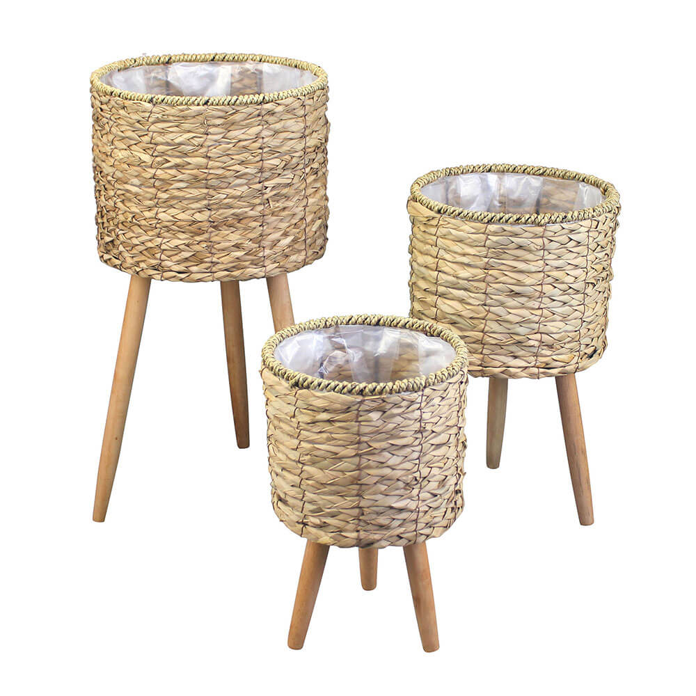 Malo Plant Pot Ständer mit Beinen 3 Sets (großer 30x58 cm)