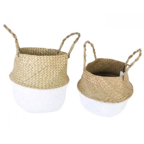 Byron 2pcs Foldable Seagrass Belly Baskets 30x27cm