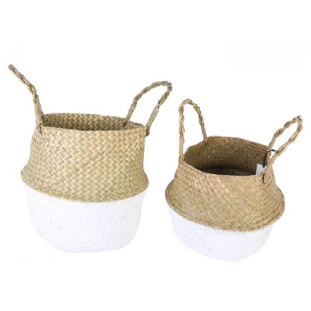 Byron 2pcs Foldable Seagrass Belly Baskets 30x27cm