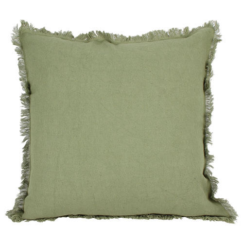 Ripley Waffle Cushion with Fringing Olive