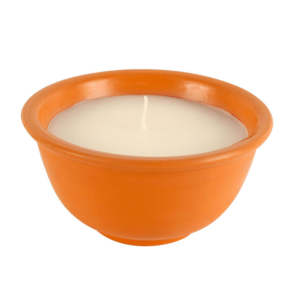 Sandelhout citronella kaars in terracotta pot