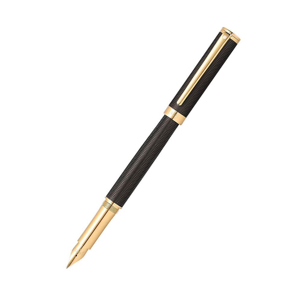 Intensity Engraved Matte Black/Gold Trim Pen