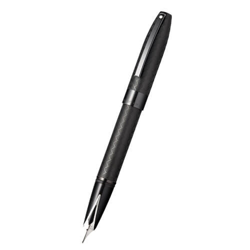 Legacy Matte Black Chevron Pattern Fountain Pen