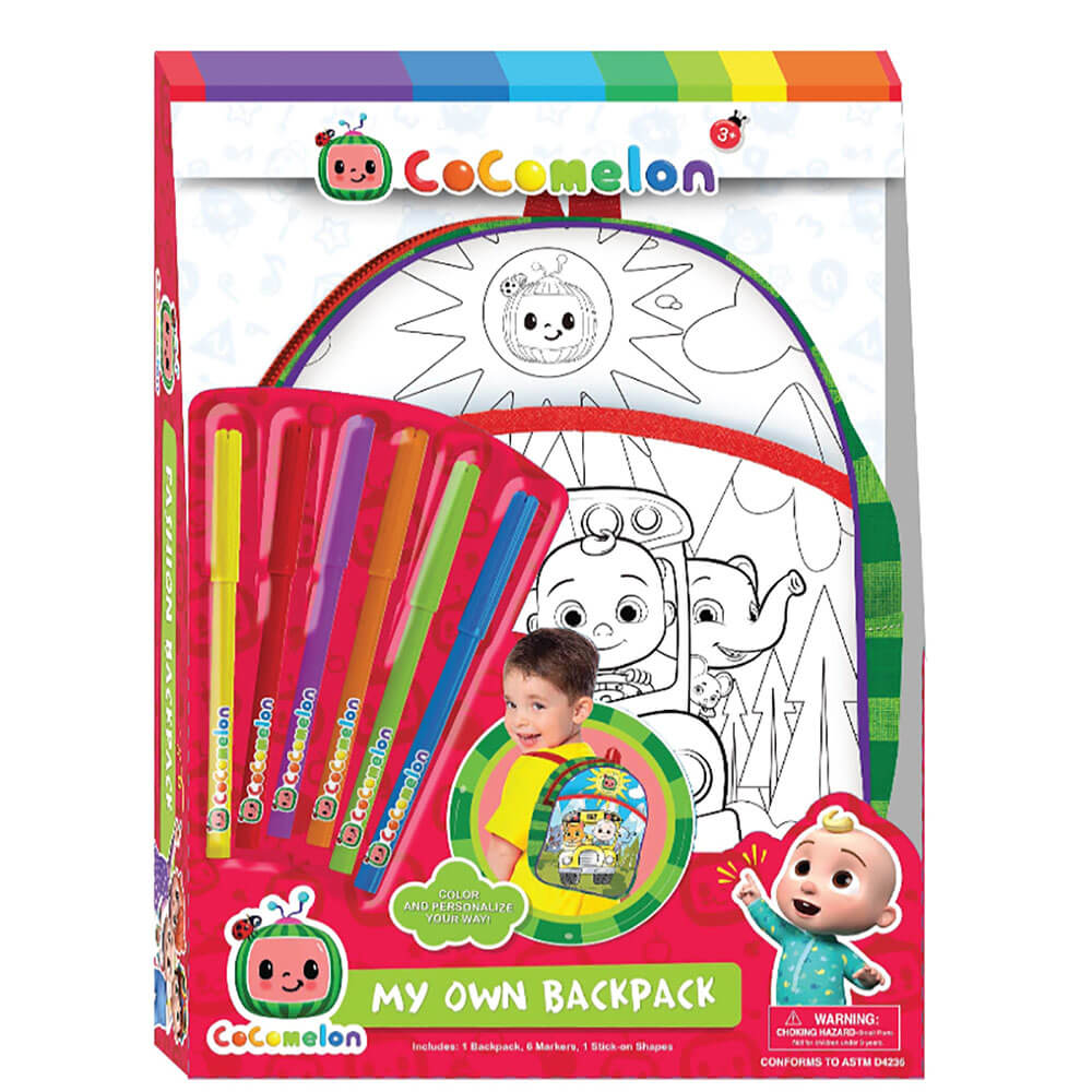 Cocomelon Colour Your Own Backpack Set