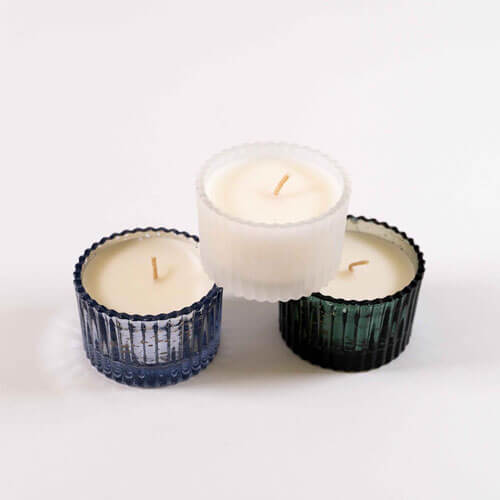 Cypress & Fir Ribbed Mercury Glass Candle 2oz (Set of 3)