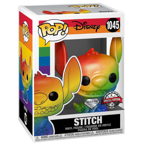 Stitch Rainbow Pride Diamond Glitter US Pop! Vinyl