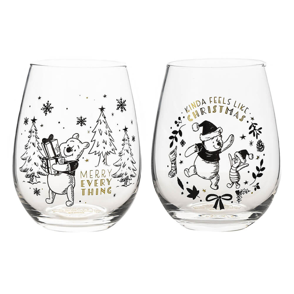 Winnie the Pooh Christmas Glasses (Set of 2)