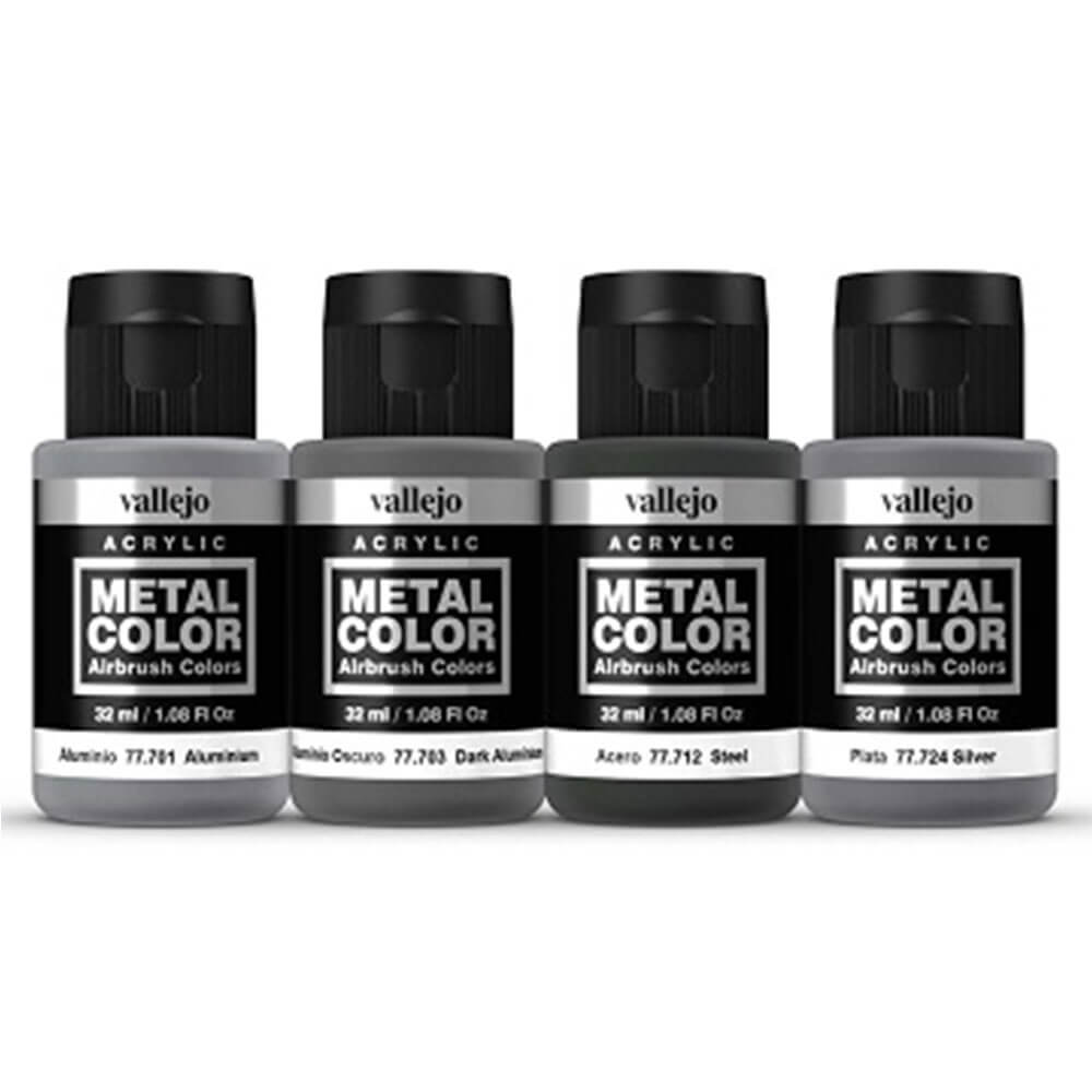 Vallejo Metal Color 4pcs Acryl -verfset