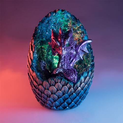 Purple Baby Dragon in Crystal Egg