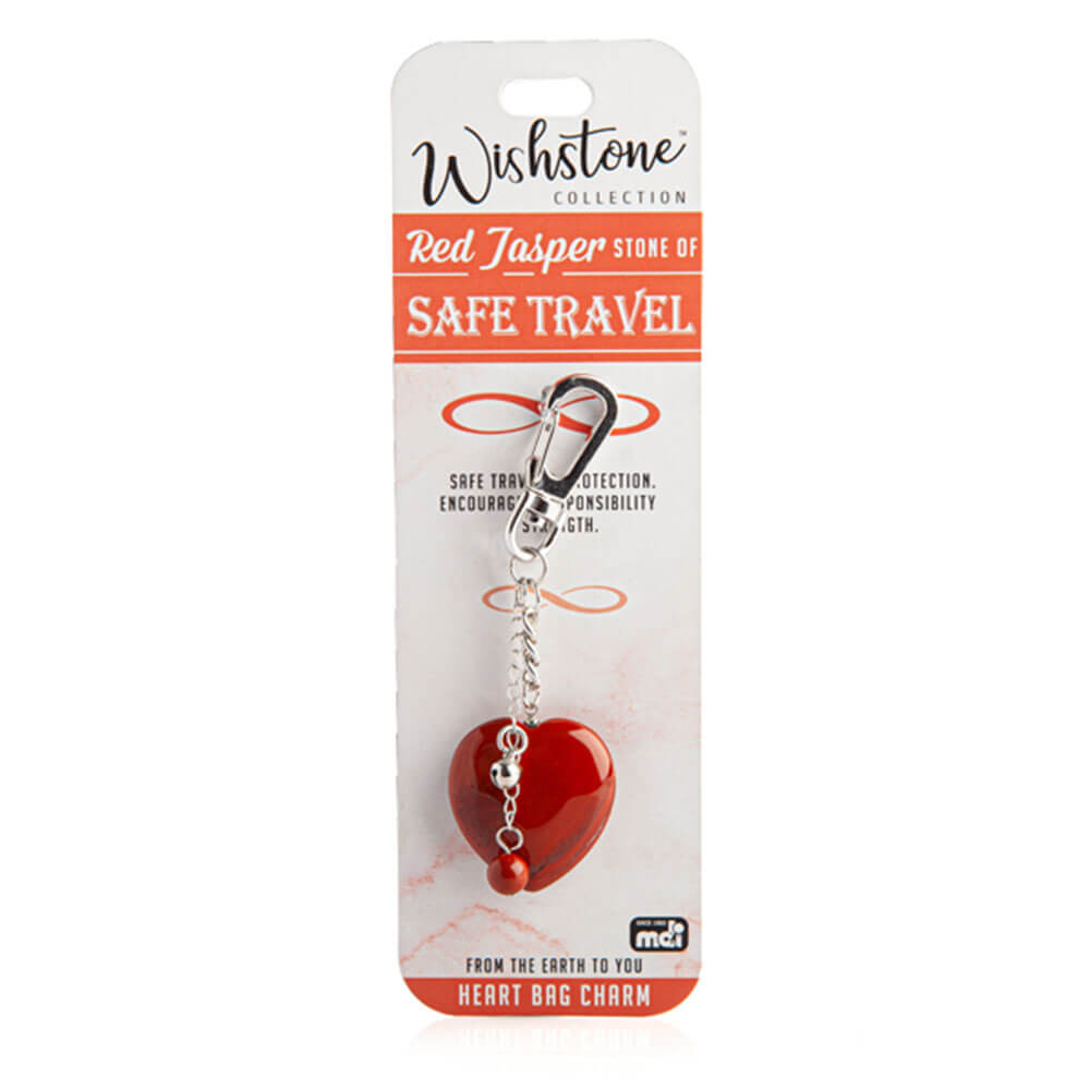 Wishstone Collection Red Jasper Heart Bag Charm