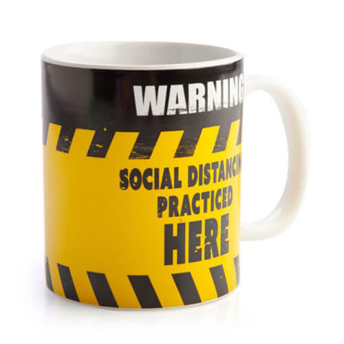 Social Distancing Warning Sign Coffee Mug