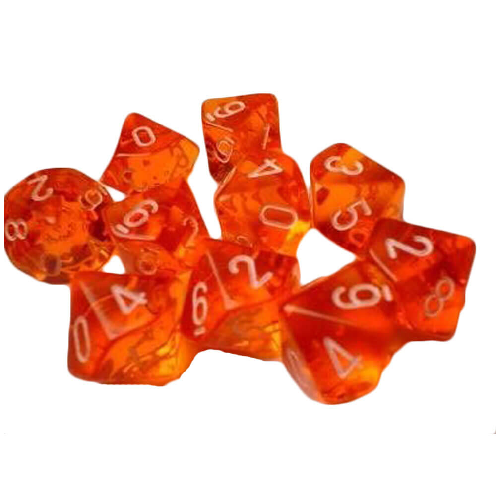 Conjunto translúcido poliédrico de 10 mortos de Chessex D10