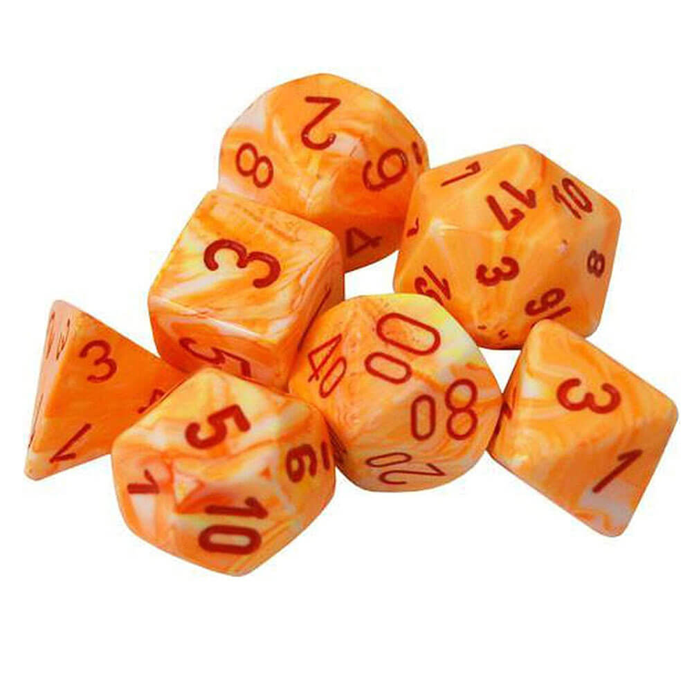 Chessex Polyhedral 7-die festlig sett