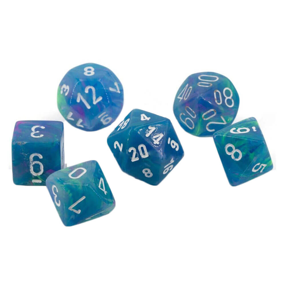 Chessex Polyhedral 7-die festlig sett