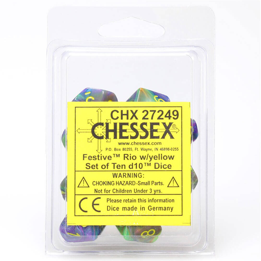 CHESSEX D10 Set festivo poliédrico de 10 muerte