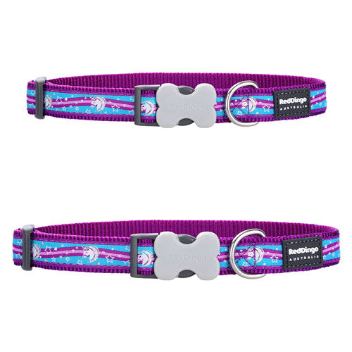 Dog Collar with Unicorn Design (Purple)