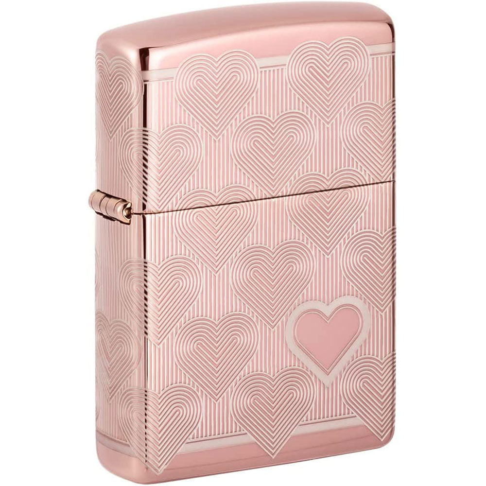 Zippo Heart Design Rose Gold Lighter