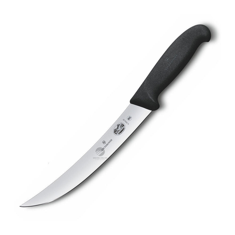 Coltello da rottura a lama stretta curva di fibrice (nero)