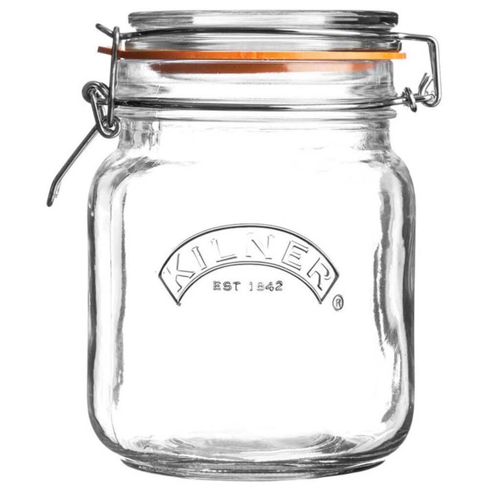 Jarner Kilner Clip Top Square Jar (Clear)