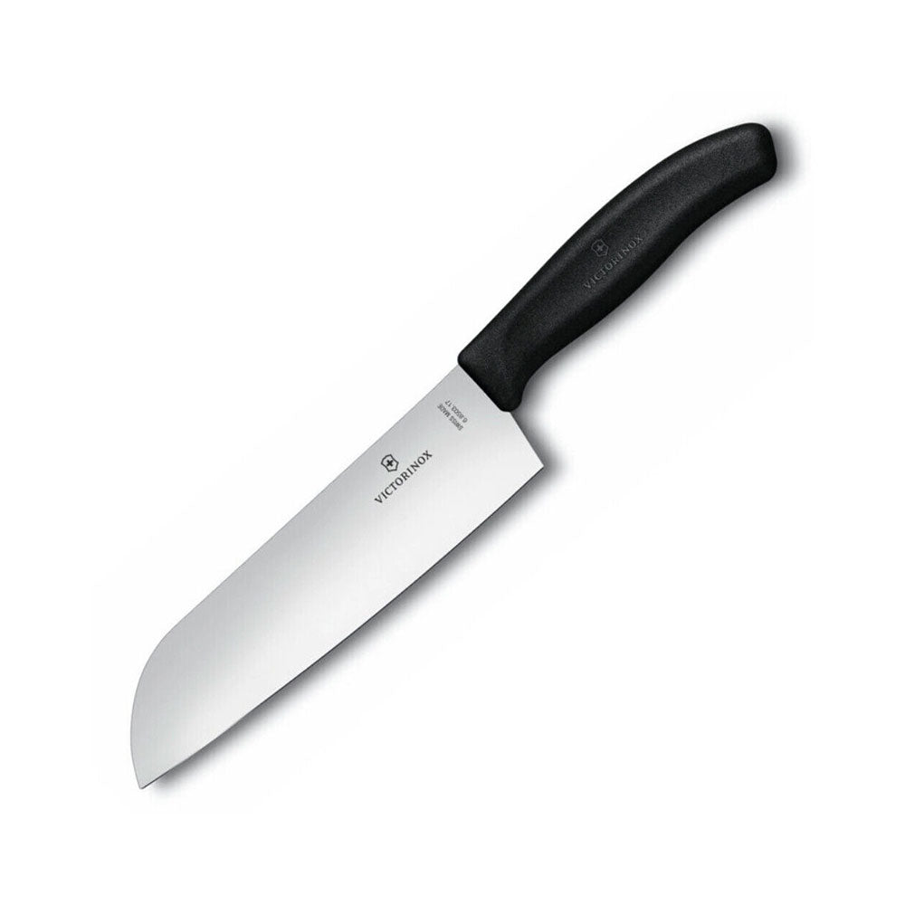 Klassisk bredt blad Santoku Knife 17cm (svart)